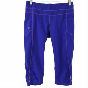 Athleta Dobby‎ Be Free Knicker Crop Pants Blue Wome
